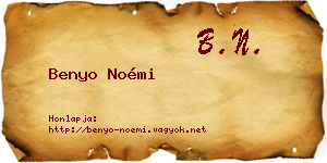 Benyo Noémi névjegykártya